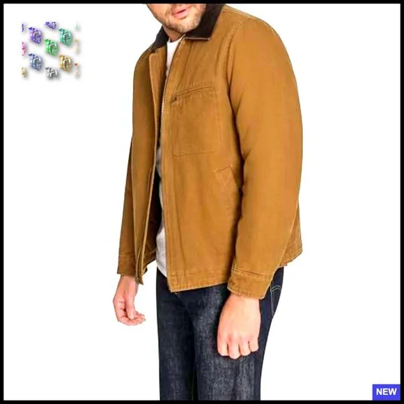 Classic Cotton Utility Jacket Corduroy Collar Vintage Aviator Style